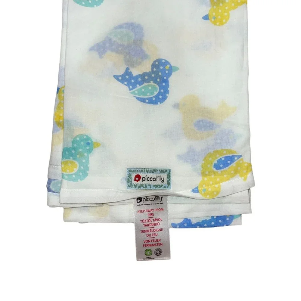 NWT Piccalilly Swaddlesaous Toy Duck Muslin Swaddle Baby Infant Gift